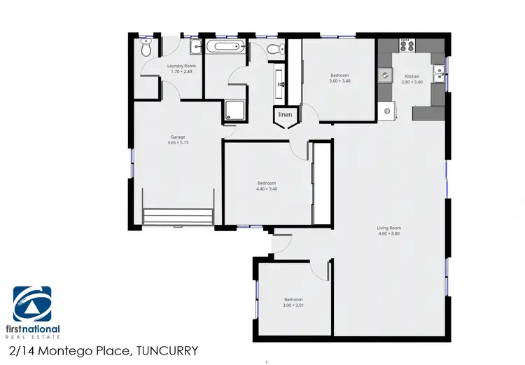 Floorplan of Homely villa listing, 2/14 Montego Place, Tuncurry NSW 2428