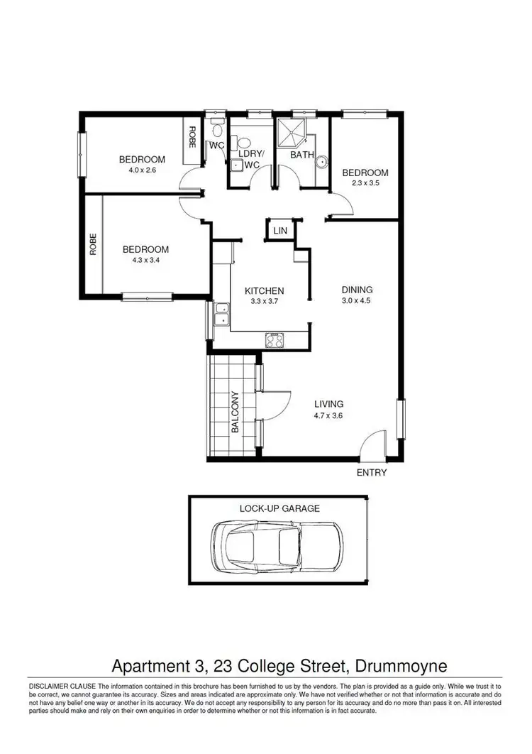 Floorplan of Homely apartment listing, 3/23 College Street, Drummoyne NSW 2047