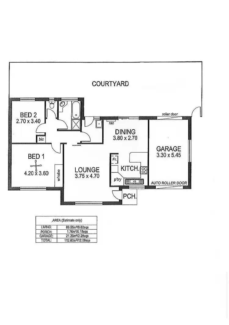 Floorplan of Homely unit listing, 1/15 Sixth Avenue, Ascot Park SA 5043
