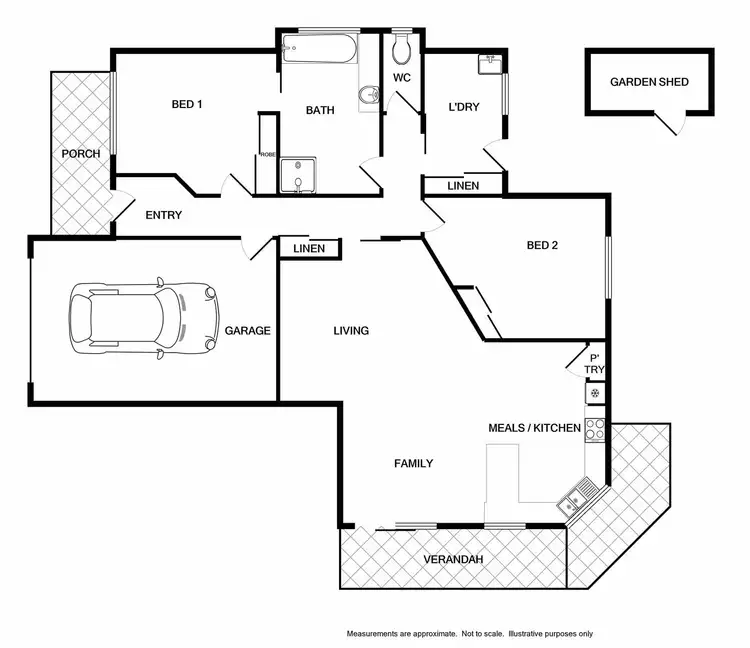 Floorplan of Homely unit listing, 2/29 Iron Way, West Wodonga VIC 3690