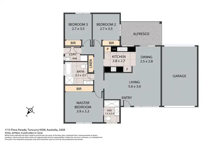 Floorplan of Homely villa listing, 1/13 Flora Parade, Tuncurry NSW 2428