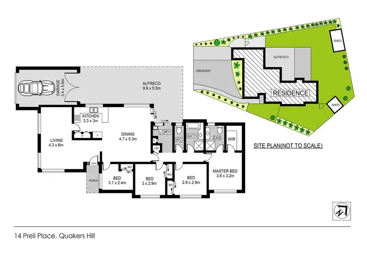 Floorplan of Homely house listing, 14 Preli Place, Quakers Hill NSW 2763
