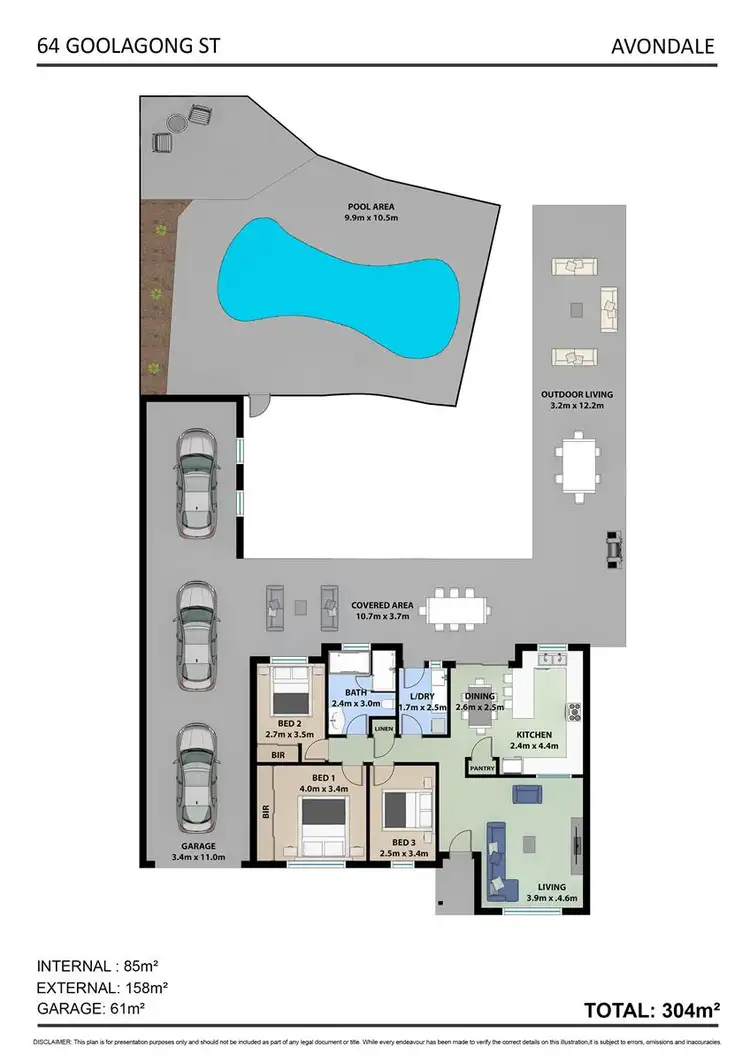 Floorplan of Homely house listing, 64 Goolagong Street, Avondale NSW 2530