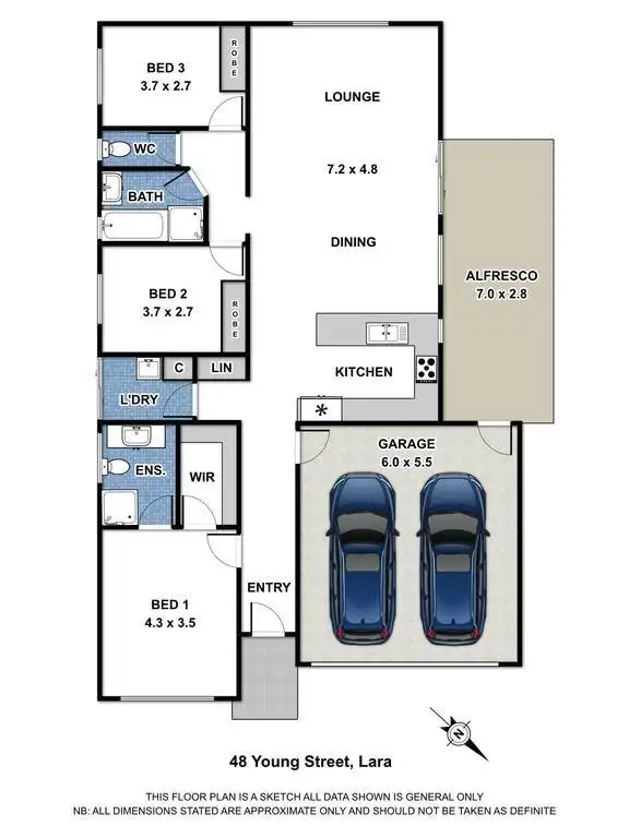Floorplan of Homely house listing, 48 Young Street, Lara VIC 3212