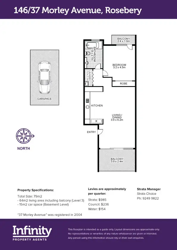 Floorplan of Homely apartment listing, 146/37 Morley Avenue, Rosebery NSW 2018