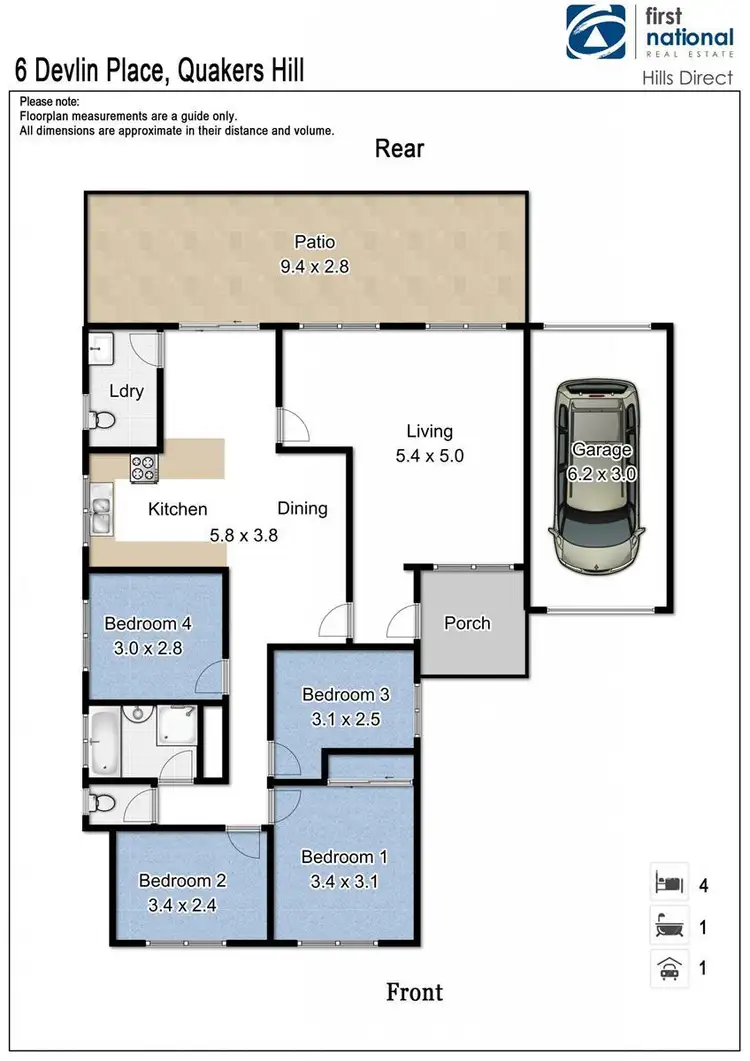 Floorplan of Homely house listing, 6 Devlin Place, Quakers Hill NSW 2763