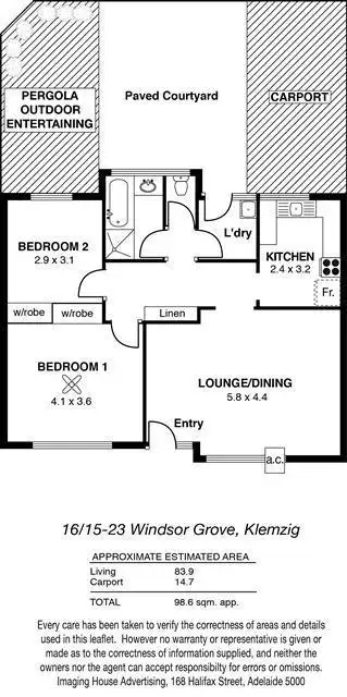 Floorplan of Homely studio listing, 16/15 - 23 Windsor Grove, Klemzig SA 5087