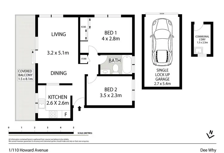 Floorplan of Homely unit listing, 1/110 Howard Avenue, Dee Why NSW 2099
