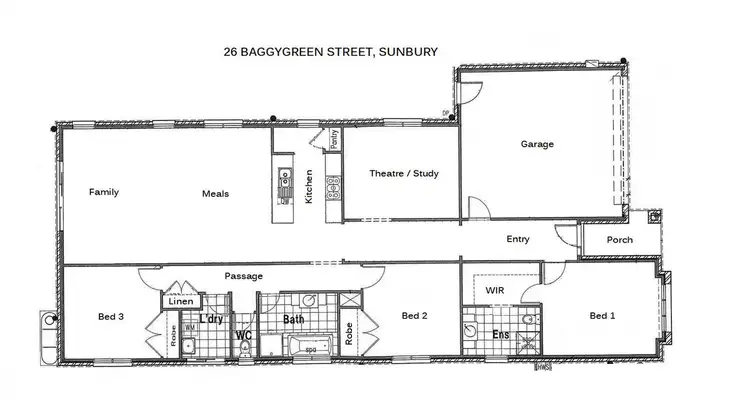 Floorplan of Homely house listing, 26 Baggygreen Street, Sunbury VIC 3429