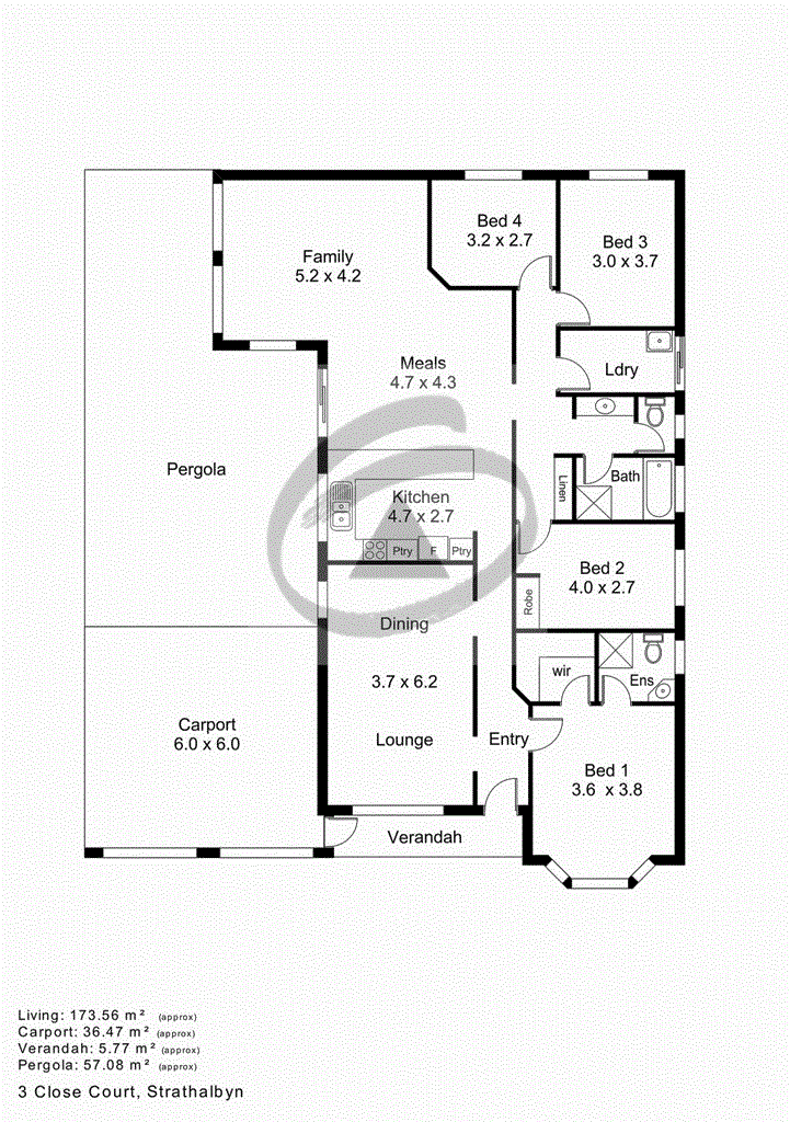 Floorplan of Homely house listing, 3 Close Court, Strathalbyn SA 5255