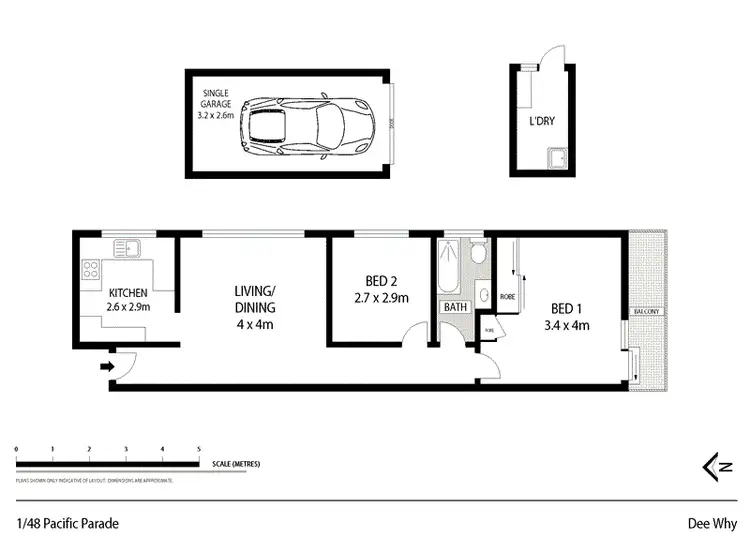 Floorplan of Homely unit listing, 1/48 Pacific Parade, Dee Why NSW 2099