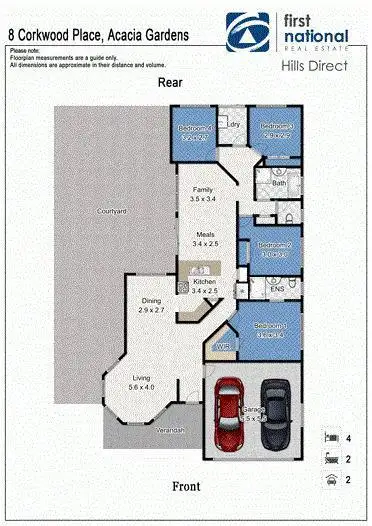 Floorplan of Homely house listing, 8 Corkwood Place, Acacia Gardens NSW 2763