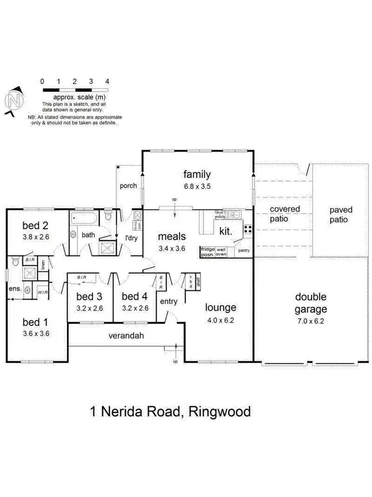 Floorplan of Homely house listing, 1 Nerida Road, Ringwood VIC 3134