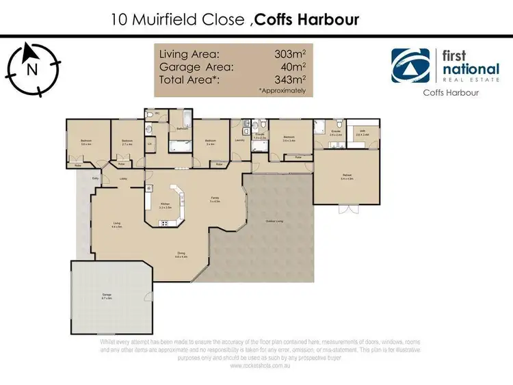Floorplan of Homely house listing, 10 Muirfield Close, Coffs Harbour NSW 2450
