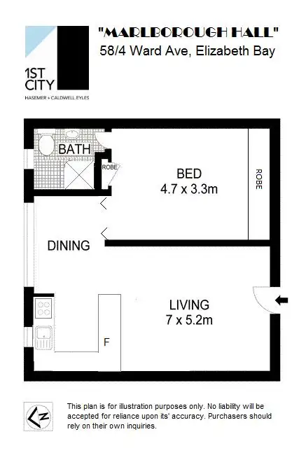 Floorplan of Homely apartment listing, 58/4 Ward Avenue, Elizabeth Bay NSW 2011