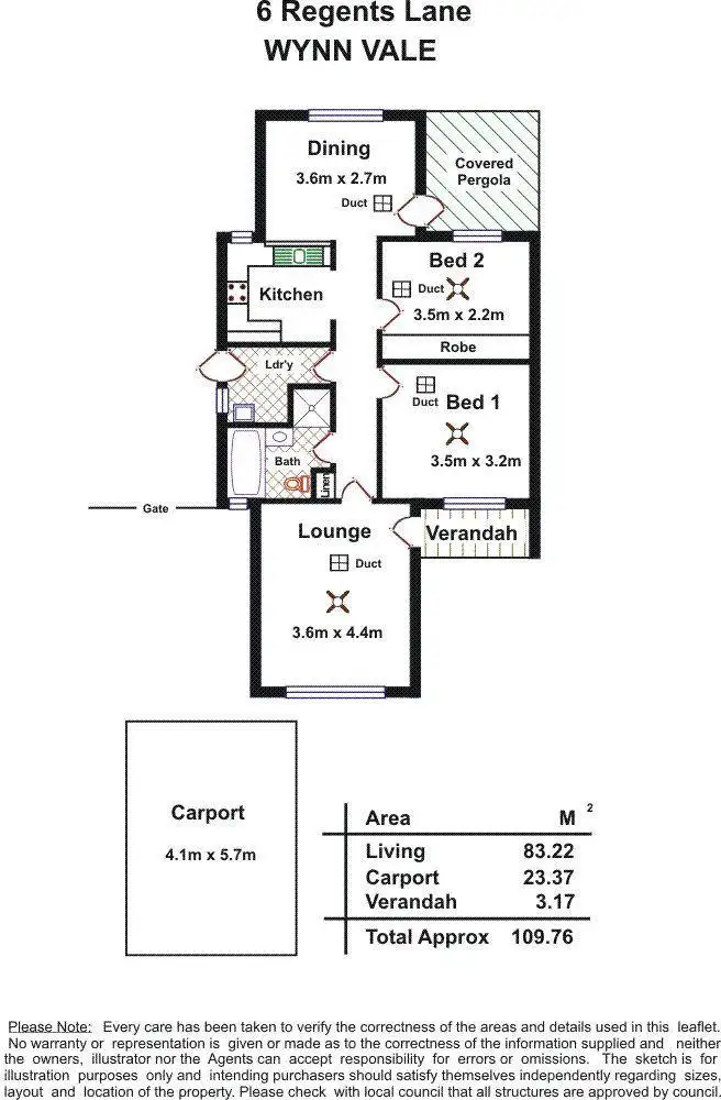 Floorplan of Homely house listing, 6 Regents Lane, Wynn Vale SA 5127