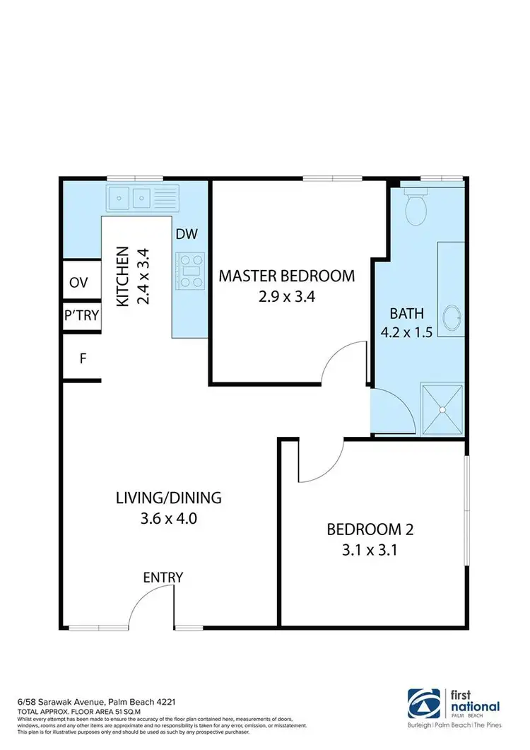 Floorplan of Homely apartment listing, 6/58 Sarawak Avenue, Palm Beach QLD 4221