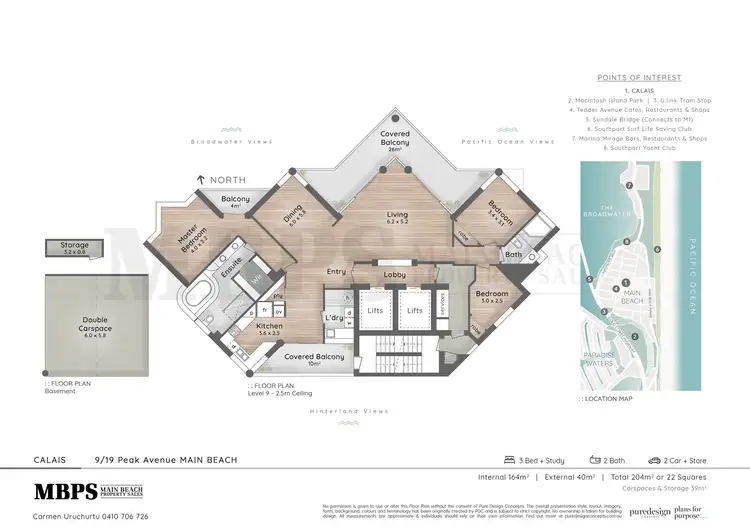 Floorplan of Homely apartment listing, 'CALAIS' 19 Peak Avenue, Main Beach QLD 4217