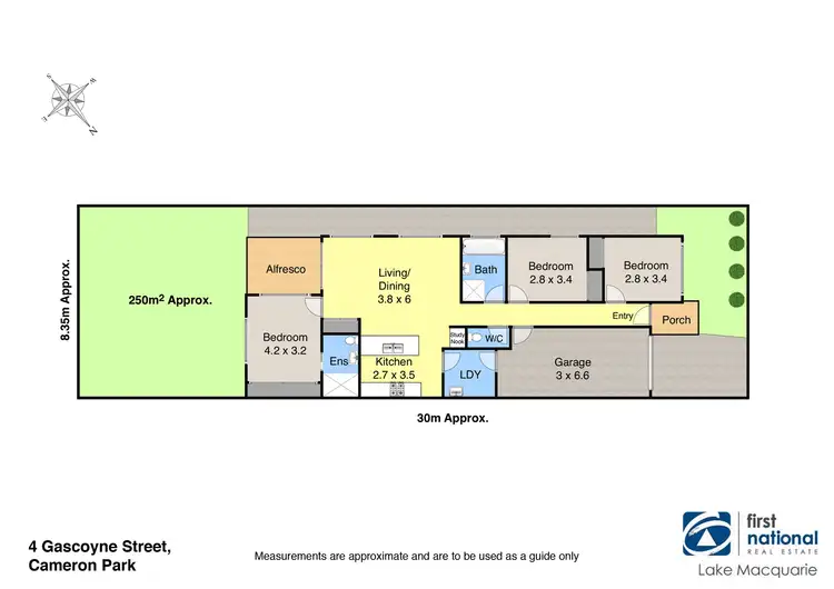 Floorplan of Homely semi-detached listing, 4 Gascoyne Street, Cameron Park NSW 2285