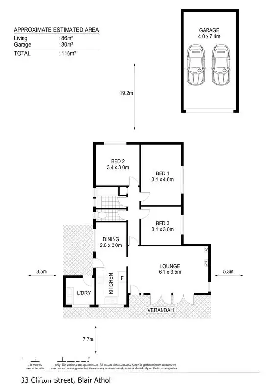 Floorplan of Homely house listing, 33 Clifton Street, Blair Athol SA 5084