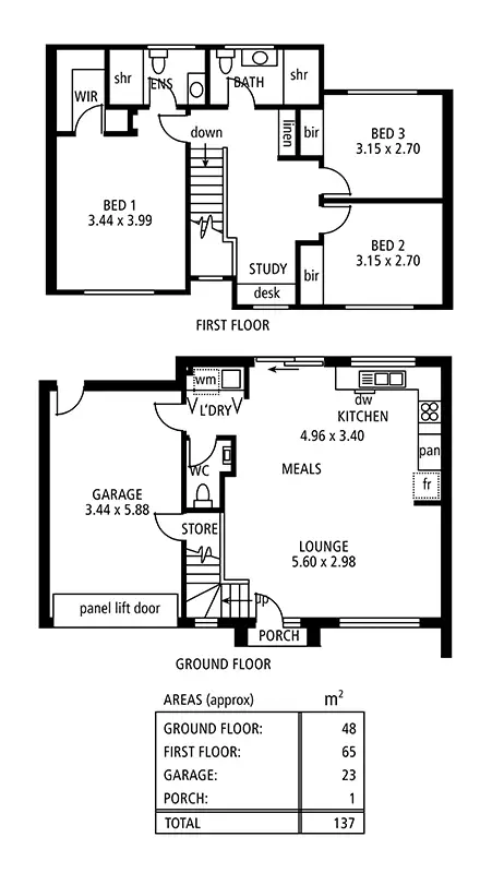 Floorplan of Homely townhouse listing, 46b Lionel Avenue, Blair Athol SA 5084