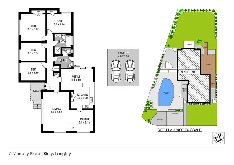 Floorplan of Homely house listing, 5 Mercury Place, Kings Langley NSW 2147