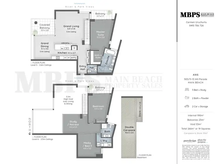 Floorplan of Homely apartment listing, 'AXIS' 11 Hill Parade, Main Beach QLD 4217