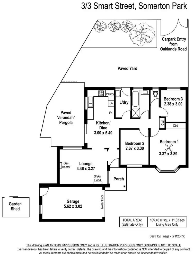 Floorplan of Homely unit listing, 3/3 Smart Street, Somerton Park SA 5044