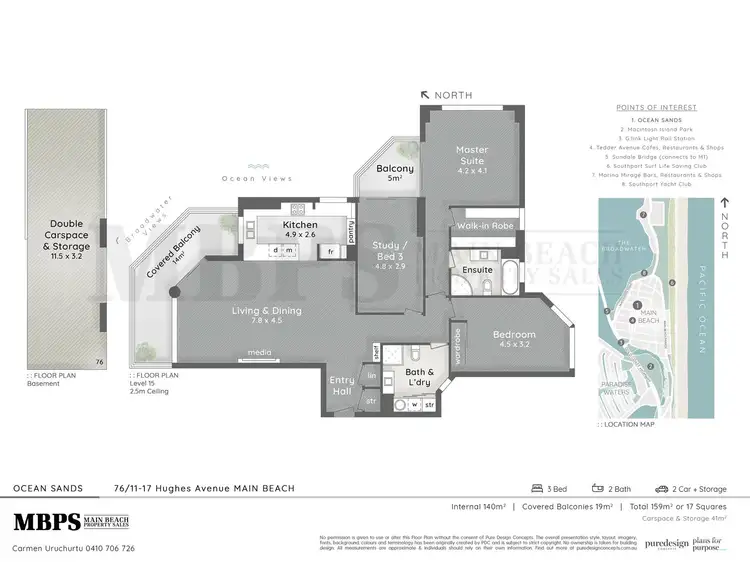 Floorplan of Homely apartment listing, 'OCEAN SANDS' 11 Hughes Avenue, Main Beach QLD 4217