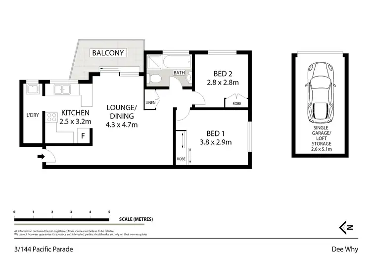 Floorplan of Homely unit listing, 3/144-146 Pacific Parade, Dee Why NSW 2099