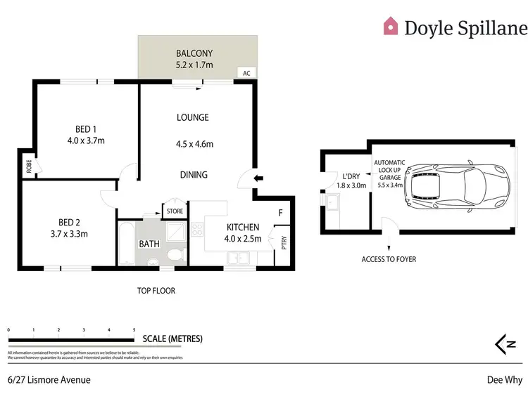 Floorplan of Homely unit listing, 6/27 Lismore Avenue, Dee Why NSW 2099