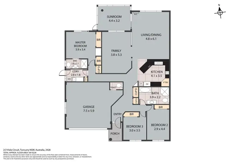 Floorplan of Homely villa listing, 2/2 Viola Circuit, Tuncurry NSW 2428
