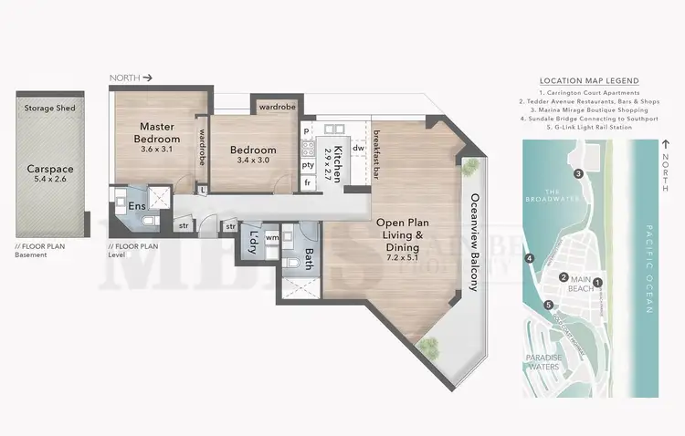 Floorplan of Homely apartment listing, 'CARRINGTON CT' 3576 Main Beach Parade, Main Beach QLD 4217