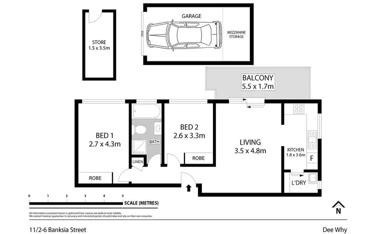 Floorplan of Homely unit listing, 11/2-6 Banksia Street, Dee Why NSW 2099