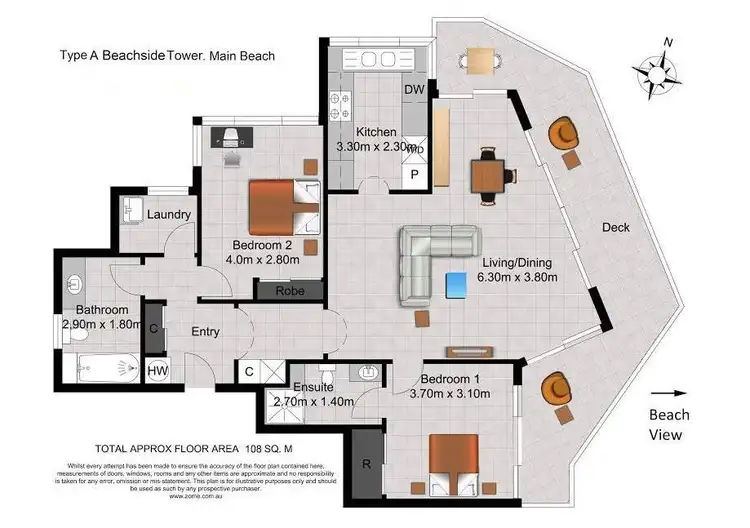Floorplan of Homely apartment listing, 15A 'Beachside Tower 3545 Main Beach Parade, Main Beach QLD 4217