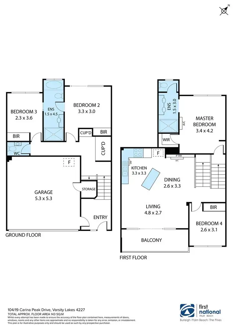 Floorplan of Homely townhouse listing, 104/19 Carina Peak Drive, Varsity Lakes QLD 4227