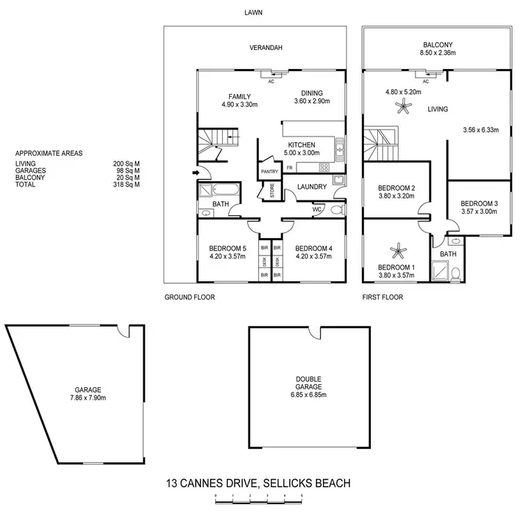 Floorplan of Homely house listing, 13 Cannes Drive, Sellicks Beach SA 5174