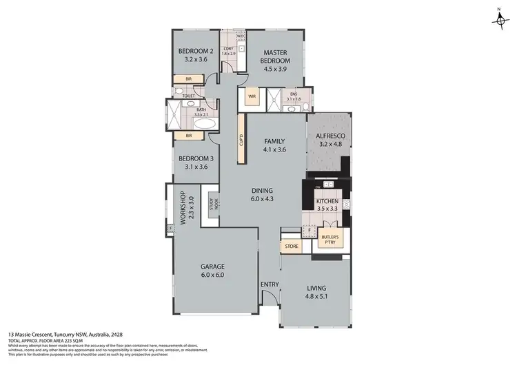 Floorplan of Homely house listing, 13 Massie Crescent, Tuncurry NSW 2428
