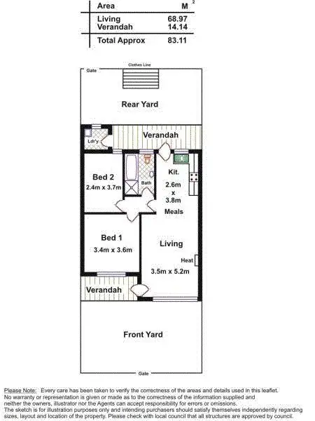 Floorplan of Homely unit listing, 2/65 Helmsdale Avenue, Glengowrie SA 5044