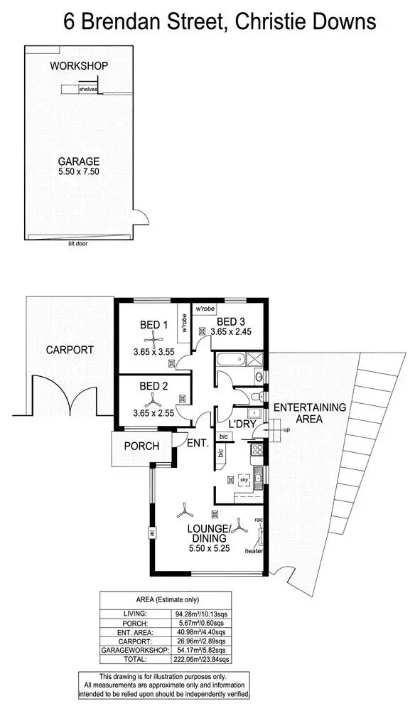 Floorplan of Homely house listing, 6 Brendan Street, Christie Downs SA 5164