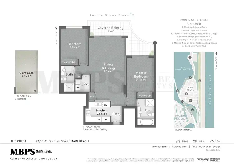 Floorplan of Homely apartment listing, 'THE CREST' 15 Breaker  Street, Main Beach QLD 4217