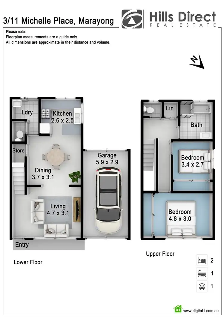 Floorplan of Homely townhouse listing, 3/11 Michelle Place, Marayong NSW 2148