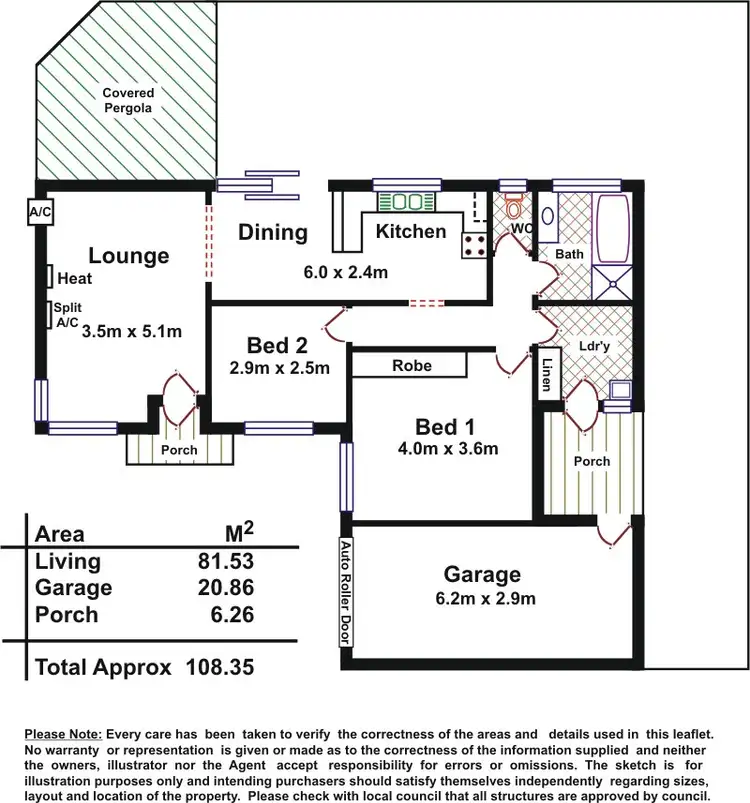 Floorplan of Homely unit listing, 2/6 Mary Street, Mitchell Park SA 5043