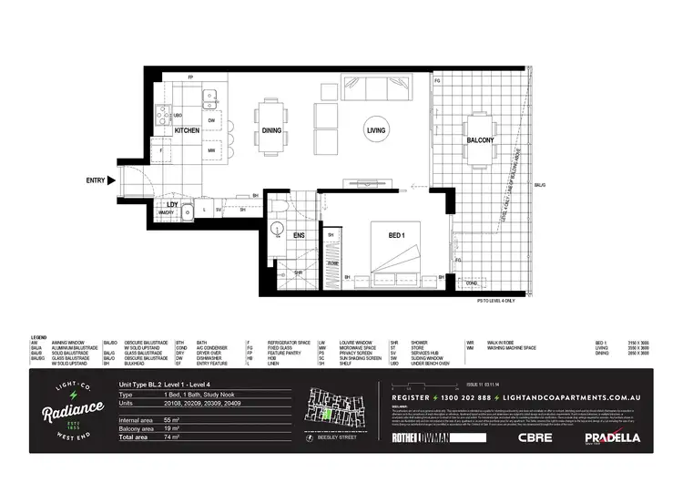 Floorplan of Homely apartment listing, 20108/11 Beesley Street, West End QLD 4101