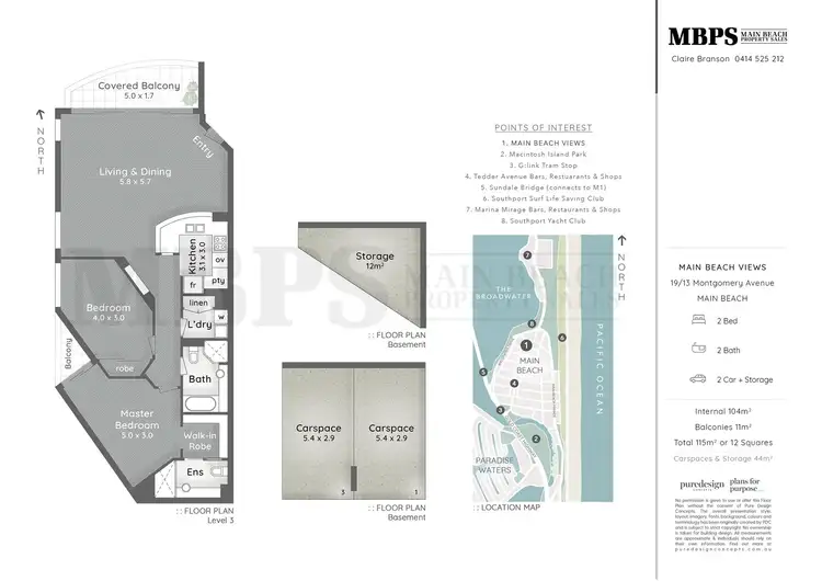 Floorplan of Homely apartment listing, 'Main Beach Views' Montgomery Avenue, Main Beach QLD 4217