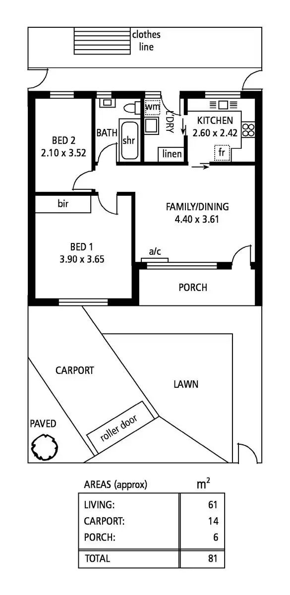 Floorplan of Homely unit listing, 3/21 Myponga Terrace, Broadview SA 5083