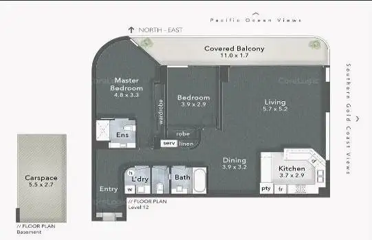 Floorplan of Homely apartment listing, 302/20 The Esplanade, Surfers Paradise QLD 4217