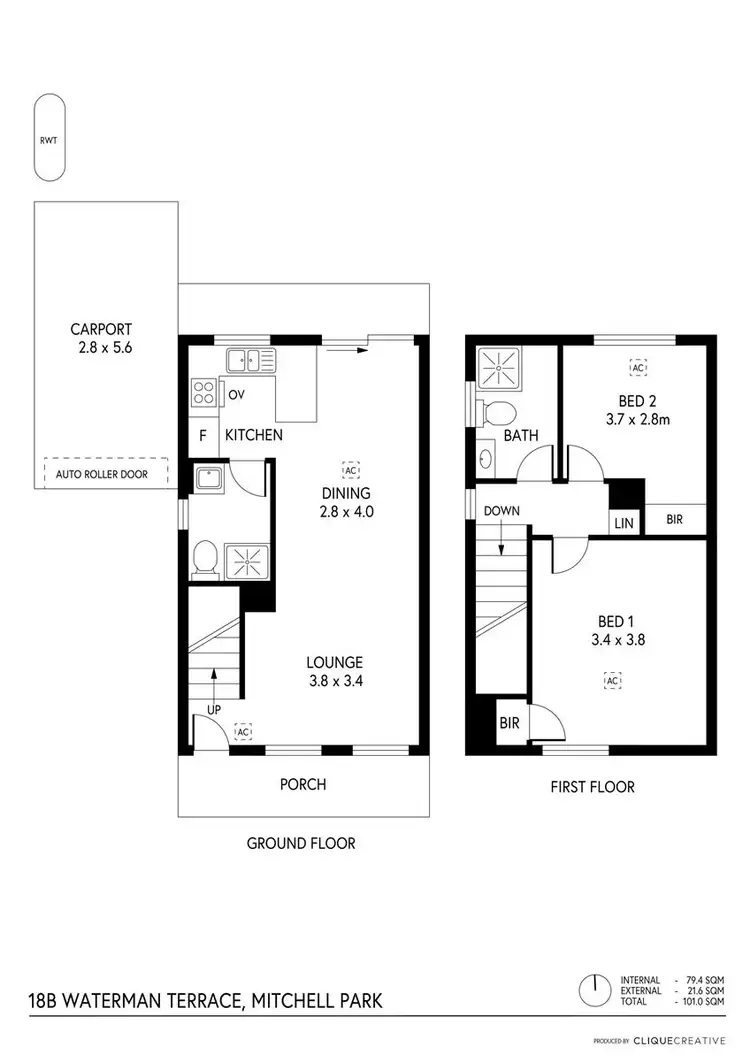 Floorplan of Homely house listing, 18B Waterman Terrace, Mitchell Park SA 5043