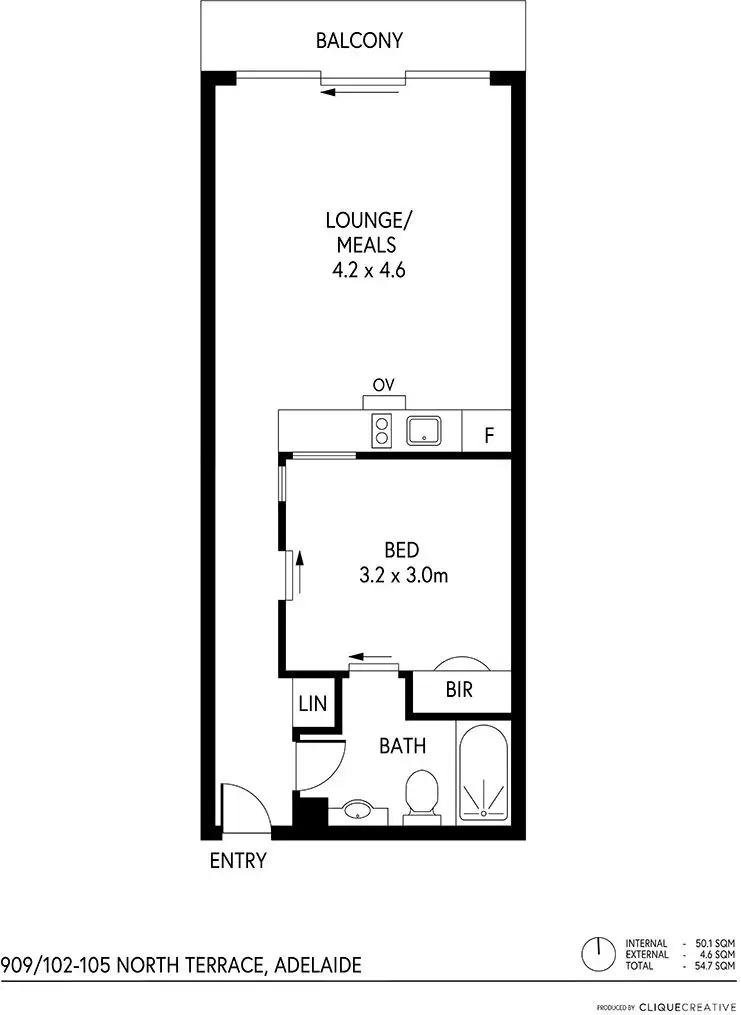 Floorplan of Homely apartment listing, 909/102-105 North Terrace, Adelaide SA 5000
