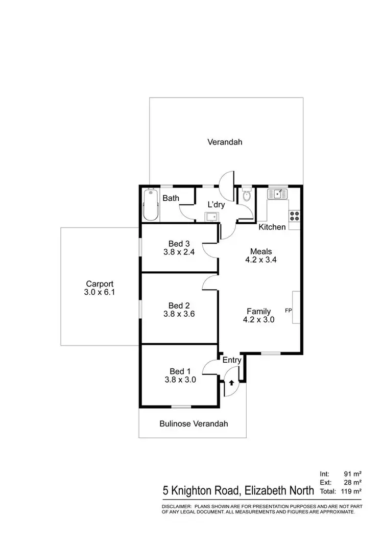 Floorplan of Homely semi-detached listing, 5 Knighton Road, Elizabeth North SA 5113